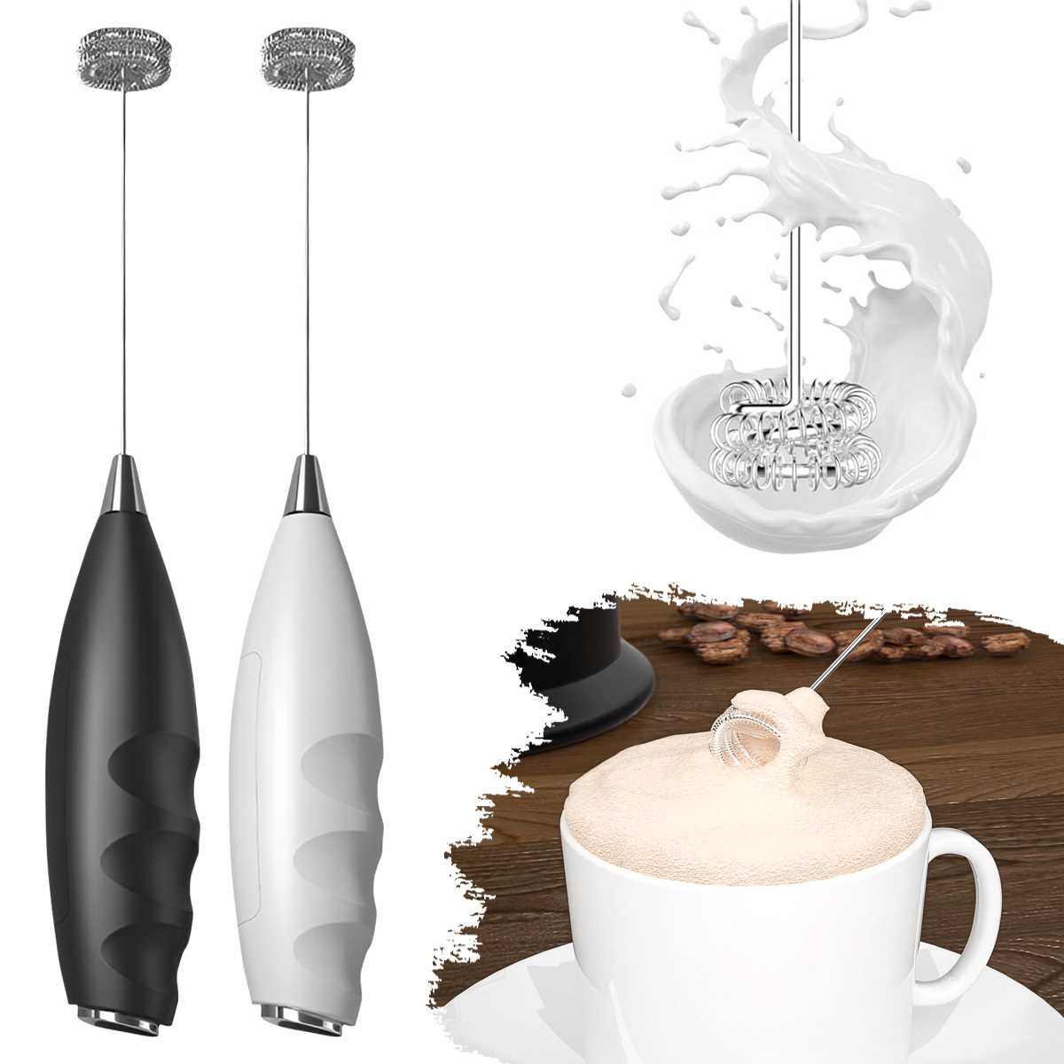 Kitchen Gadgets Products - Montalatte Elettrico per Caffè, Frullino Elettrico