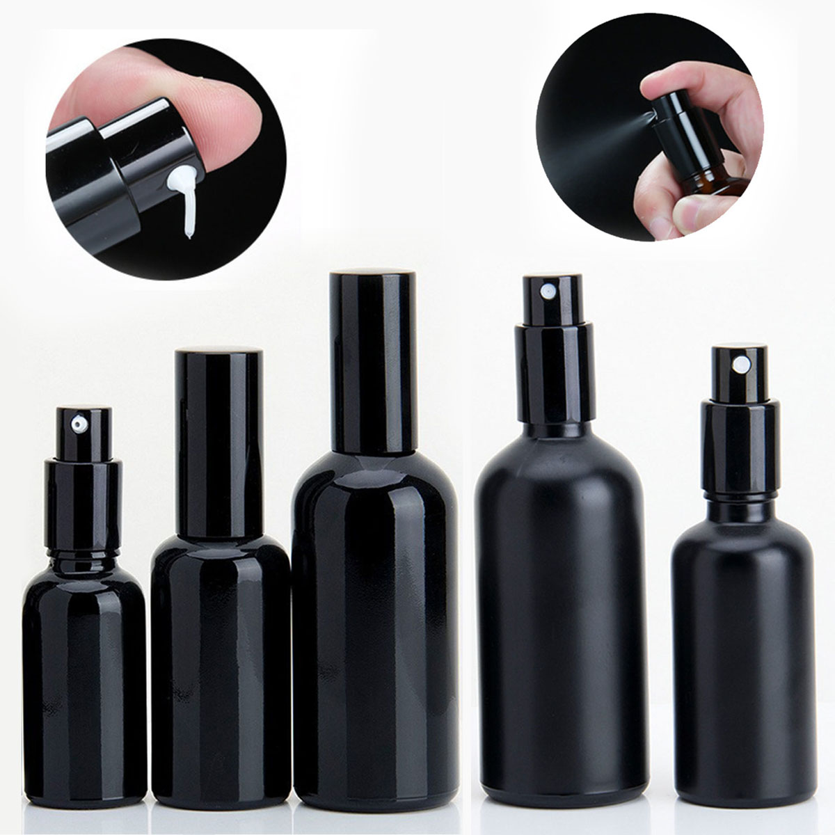 Oil Mister Spray Bottle - Flacone in Vetro Nero Vuoto da